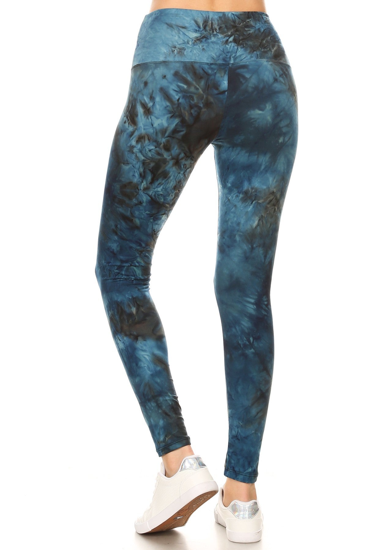 5-inch Long Yoga Style Banded Lined Tie Dye Printed Knit Legging With High Waist Look Up Deals