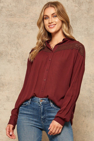 A Crinkled Woven Shirt Featuring Basic Collar Look Up Deals