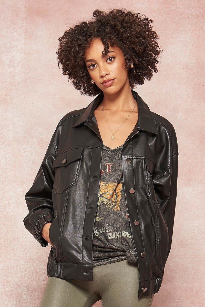 A Faux Leather Jacket Look Up Deals