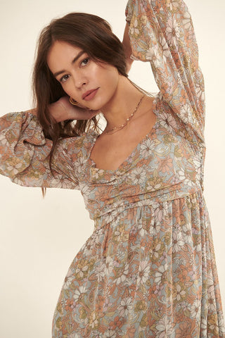 A Floral Print, Woven Mini Dress Look Up Deals