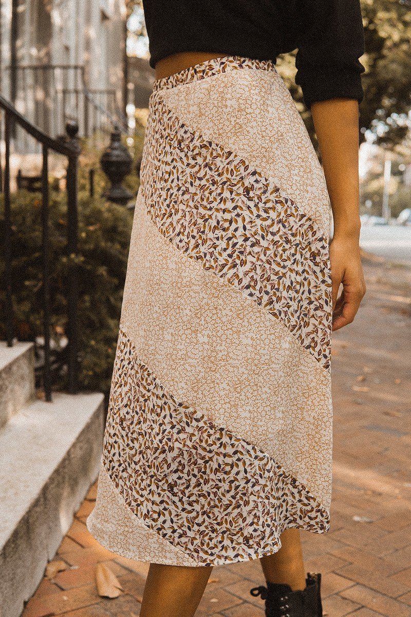 A Floral-print Woven Midi Skirt Look Up Deals