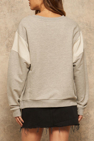 A French Terry Knit Graphic Sweatshirt Look Up Deals