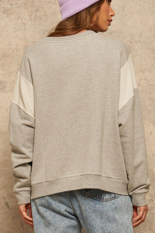 A French Terry Knit Graphic Sweatshirt Look Up Deals