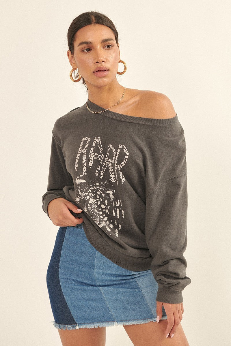 A Garment Dyed French Terry Graphic Sweatshirt Look Up Deals