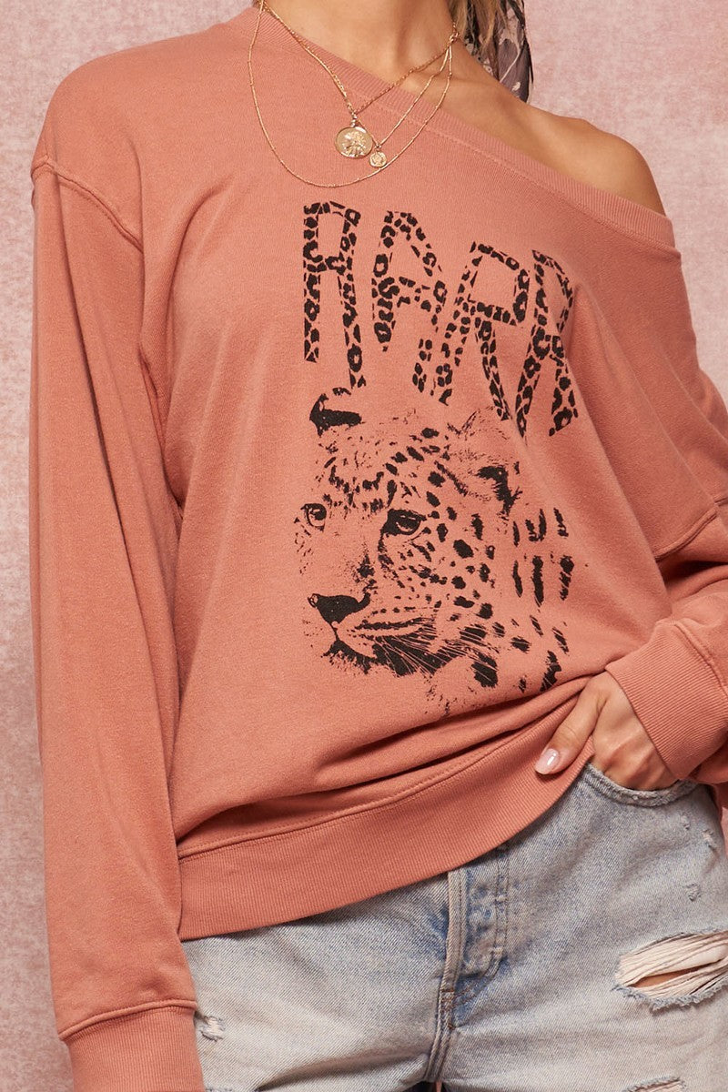 A Garment Dyed French Terry Graphic Sweatshirt Look Up Deals