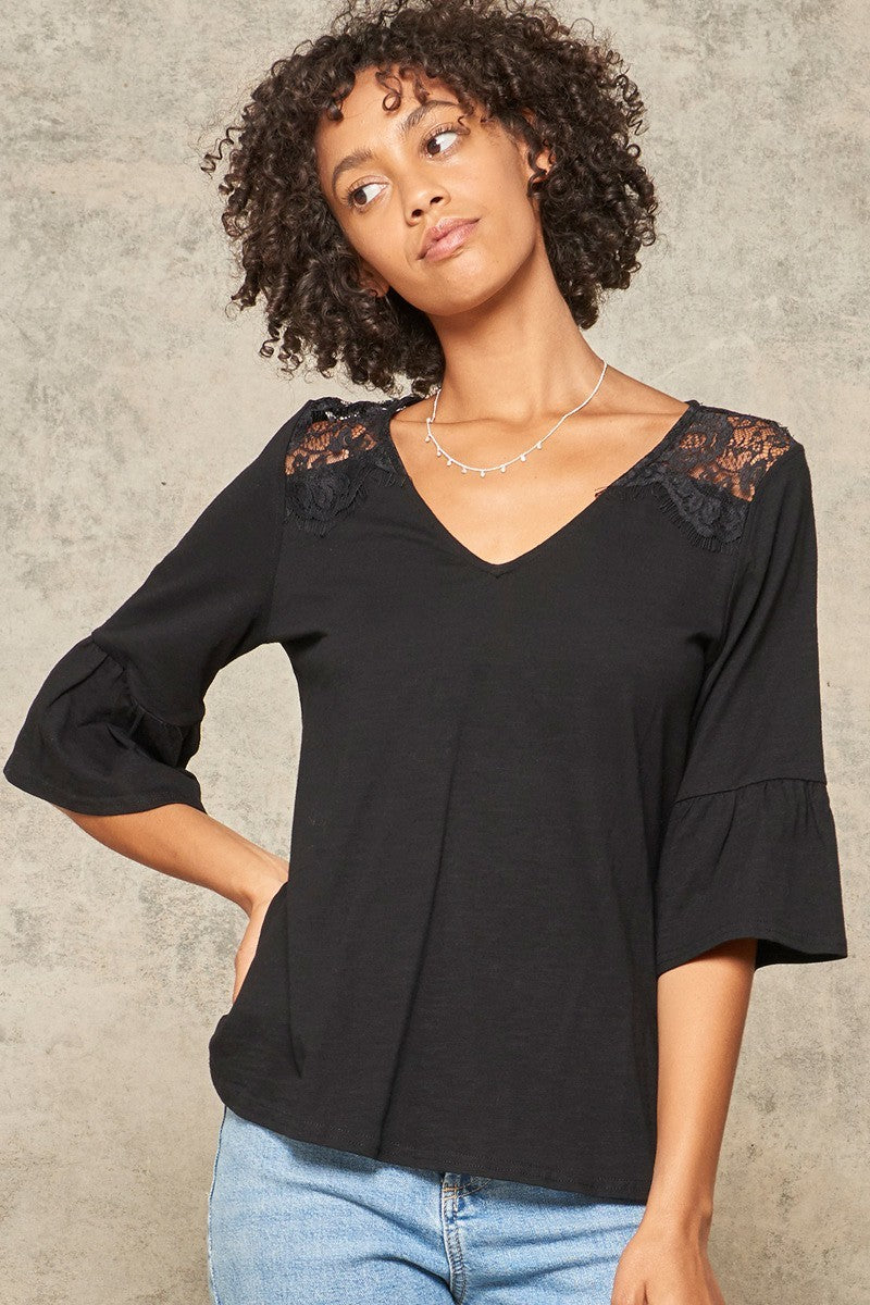 A Knit Top With Deep V Neckline And Yoke Design Look Up Deals