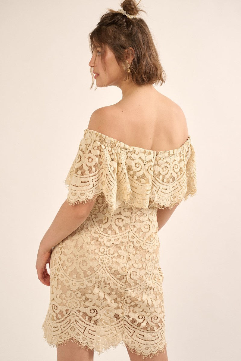 A Lace, Woven Mini Dress Look Up Deals