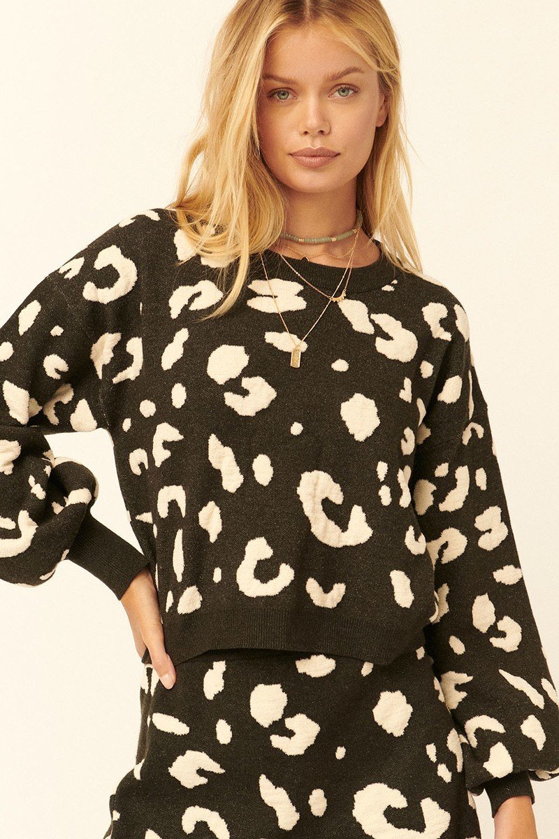 A Leopard Print Pullover Sweater Look Up Deals