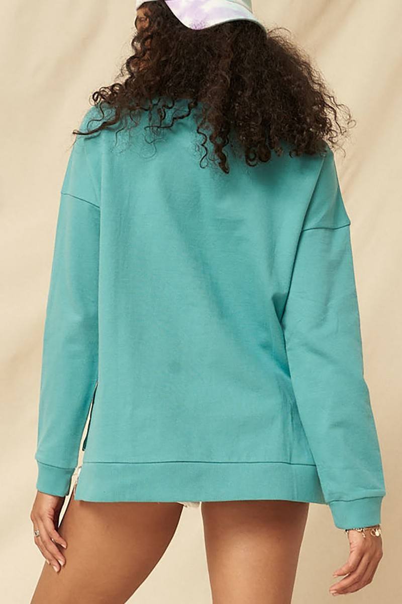 A Mineral Washed French Terry Graphic Sweatshirt Look Up Deals