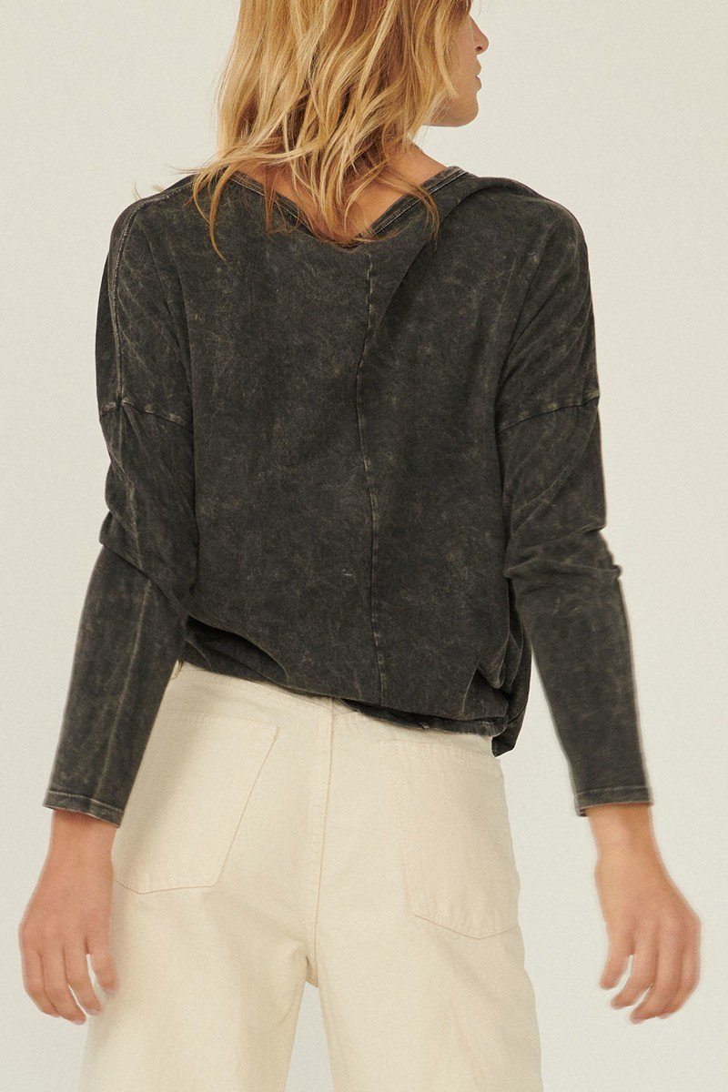 A Mineral Washed Knit Top Look Up Deals