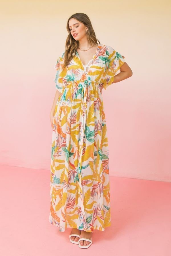 A Printed Woven Maxi Cover Up Look Up Deals