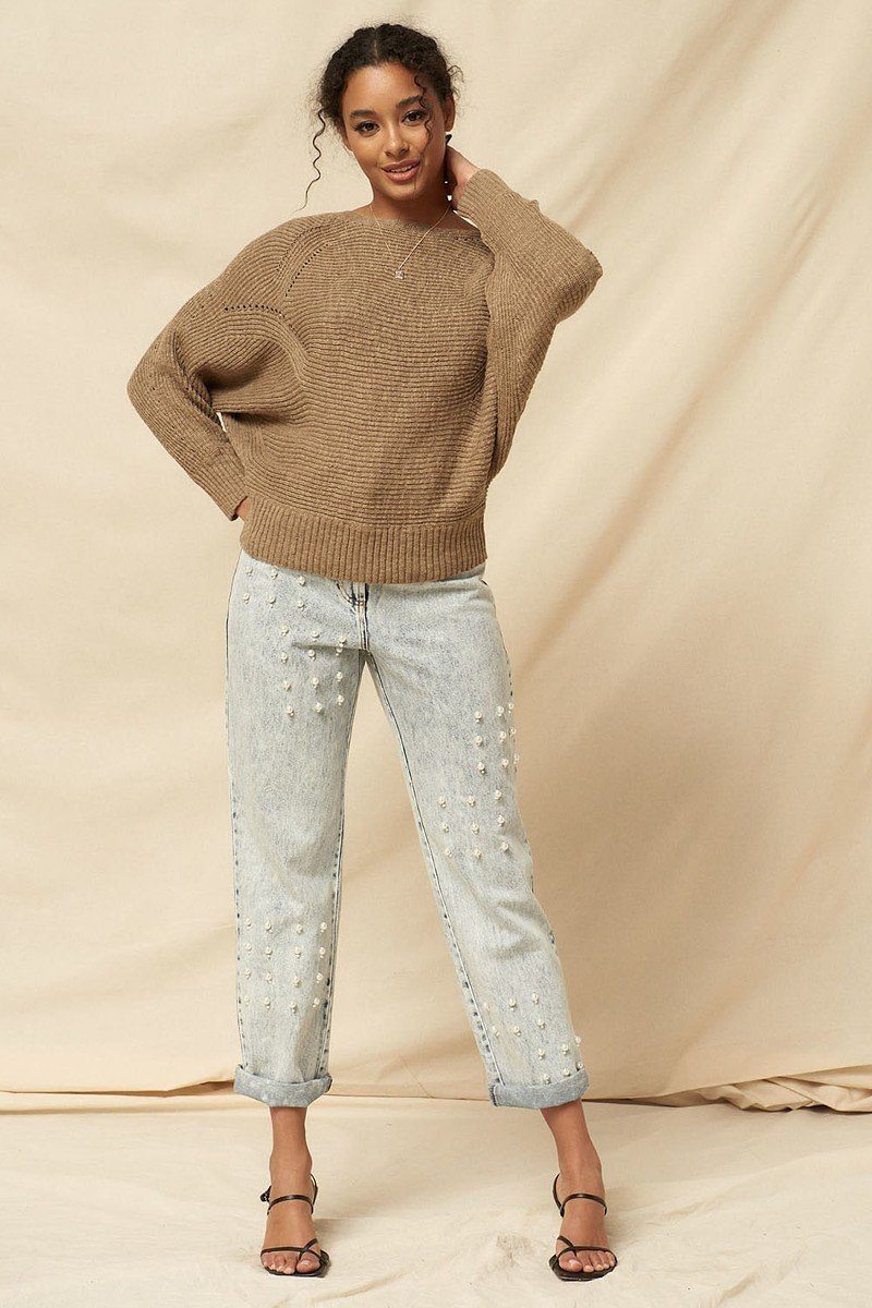 A Ribbed Knit Sweater Look Up Deals