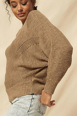 A Ribbed Knit Sweater Look Up Deals