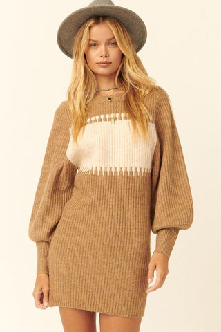 A Ribbed Knit Sweater Mini Dress Look Up Deals