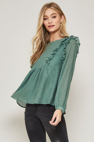 A Semi-sheer Striped Woven Top Look Up Deals