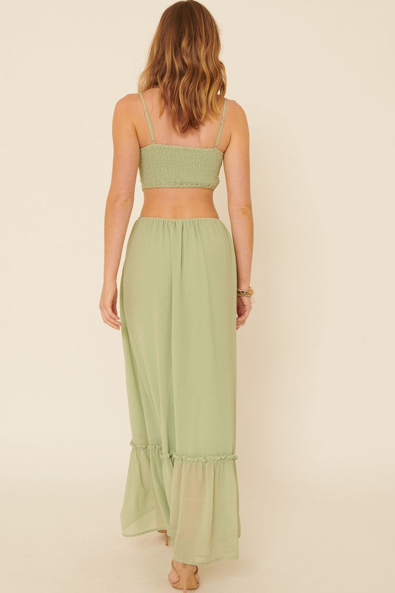 A Sheer, Chiffon Floral Lace Maxi Dress Look Up Deals