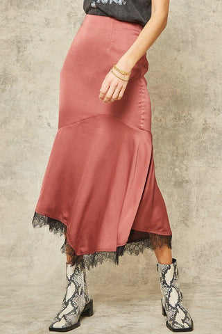 A Solid Woven Midi Skirt Look Up Deals