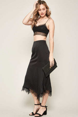 A Solid Woven Midi Skirt Look Up Deals