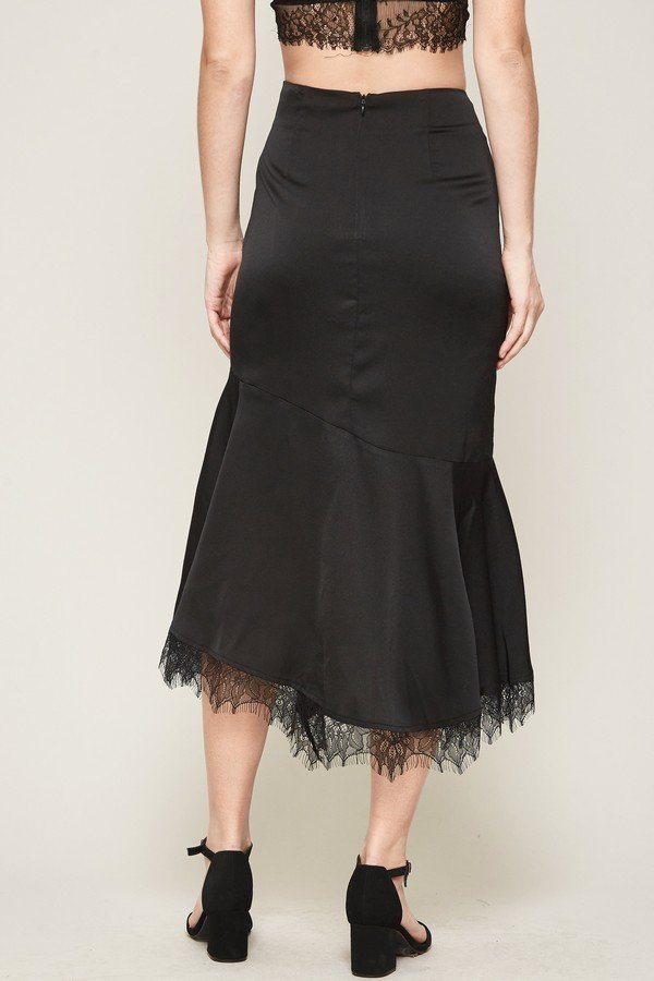 A Solid Woven Midi Skirt Look Up Deals