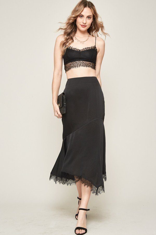 A Solid Woven Midi Skirt Look Up Deals