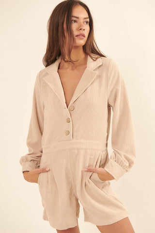 A Woven Corduroy Romper Look Up Deals