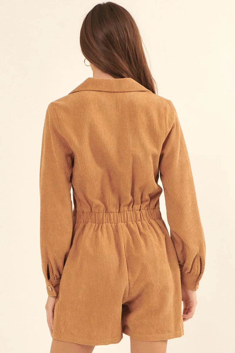 A Woven Corduroy Romper Look Up Deals