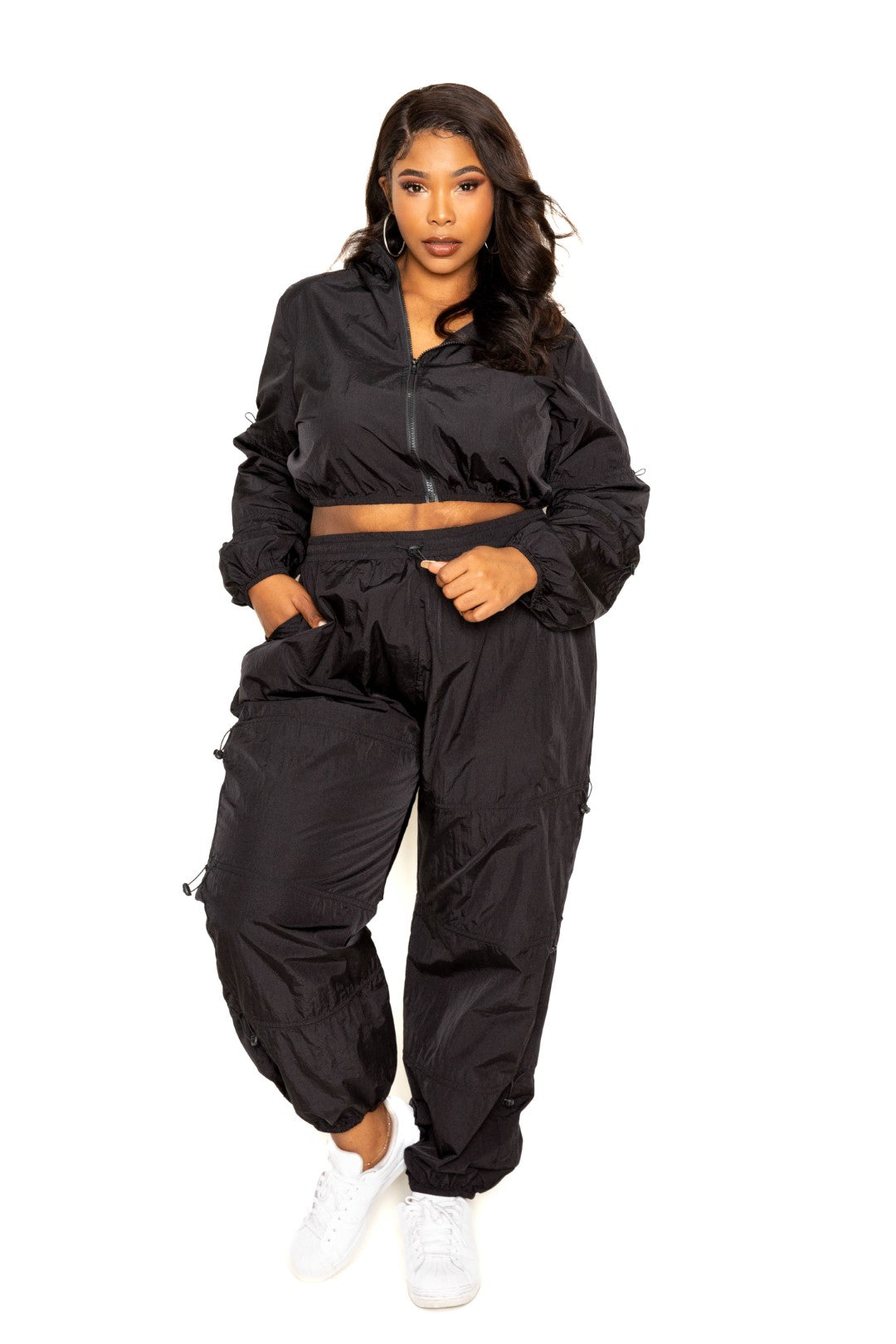 Active Zip Up Set With Cord Lock Detail Look Up Deals