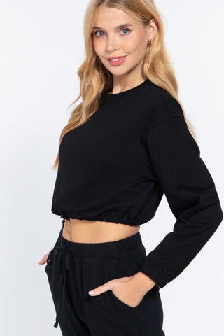 Adjustable Waist French Terry Top Look Up Deals