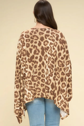 Animal Printed Rayon Span Poncho Look Up Deals