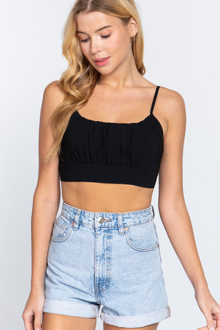 Back Ribbon Tie Cami Crop Top Look Up Deals