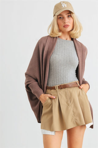 Batwing Sleeve Open Front Cardigan Look Up Deals