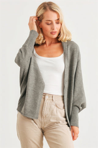 Batwing Sleeve Open Front Cardigan Look Up Deals