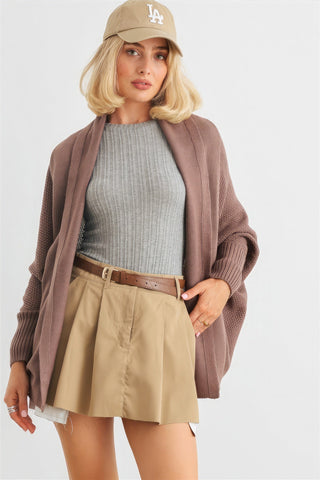 Batwing Sleeve Open Front Cardigan Look Up Deals