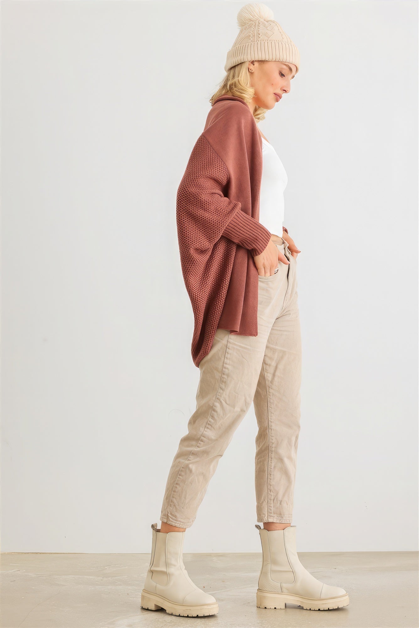 Batwing Sleeve Open Front Cardigan Look Up Deals