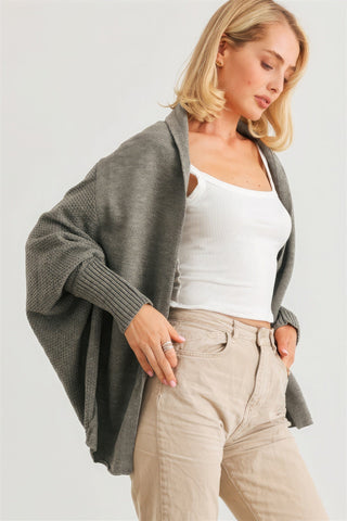 Batwing Sleeve Open Front Cardigan Look Up Deals