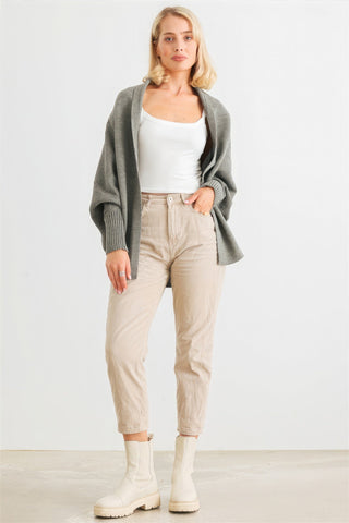 Batwing Sleeve Open Front Cardigan Look Up Deals