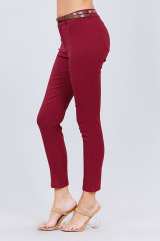 Belted Textured Long Pants Look Up Deals