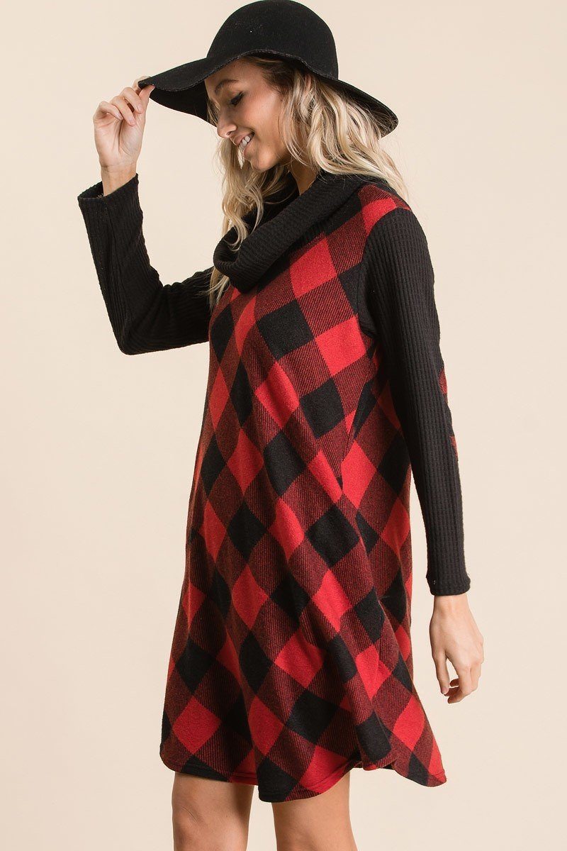 Buffalo Plaid Tartan Swing Dress Look Up Deals