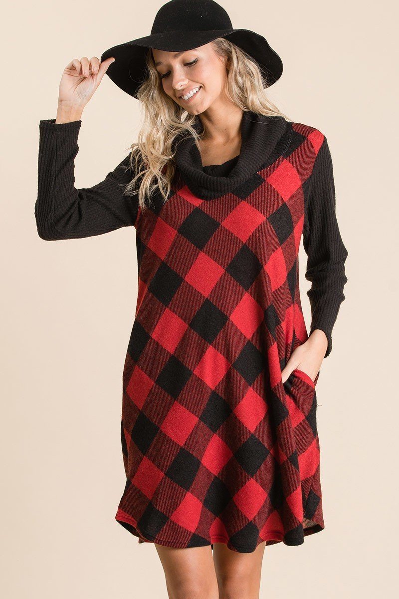 Buffalo Plaid Tartan Swing Dress Look Up Deals