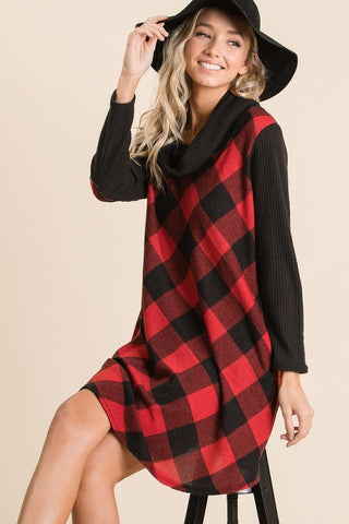 Buffalo Plaid Tartan Swing Dress Look Up Deals