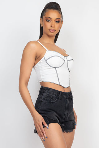 Bustier Sleeveless Ribbed Top Look Up Deals