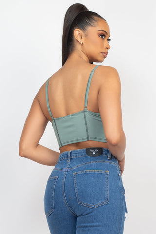 Bustier Sleeveless Ribbed Top Look Up Deals