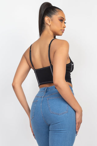 Bustier Sleeveless Ribbed Top Look Up Deals