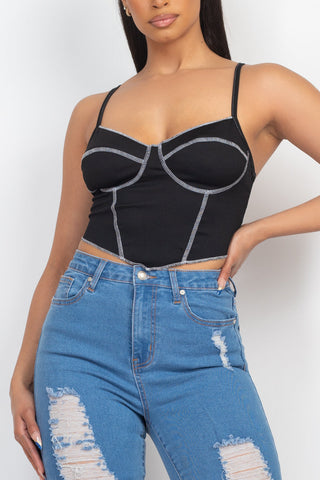 Bustier Sleeveless Ribbed Top Look Up Deals