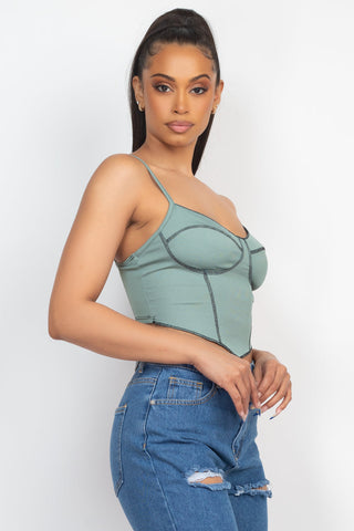 Bustier Sleeveless Ribbed Top Look Up Deals