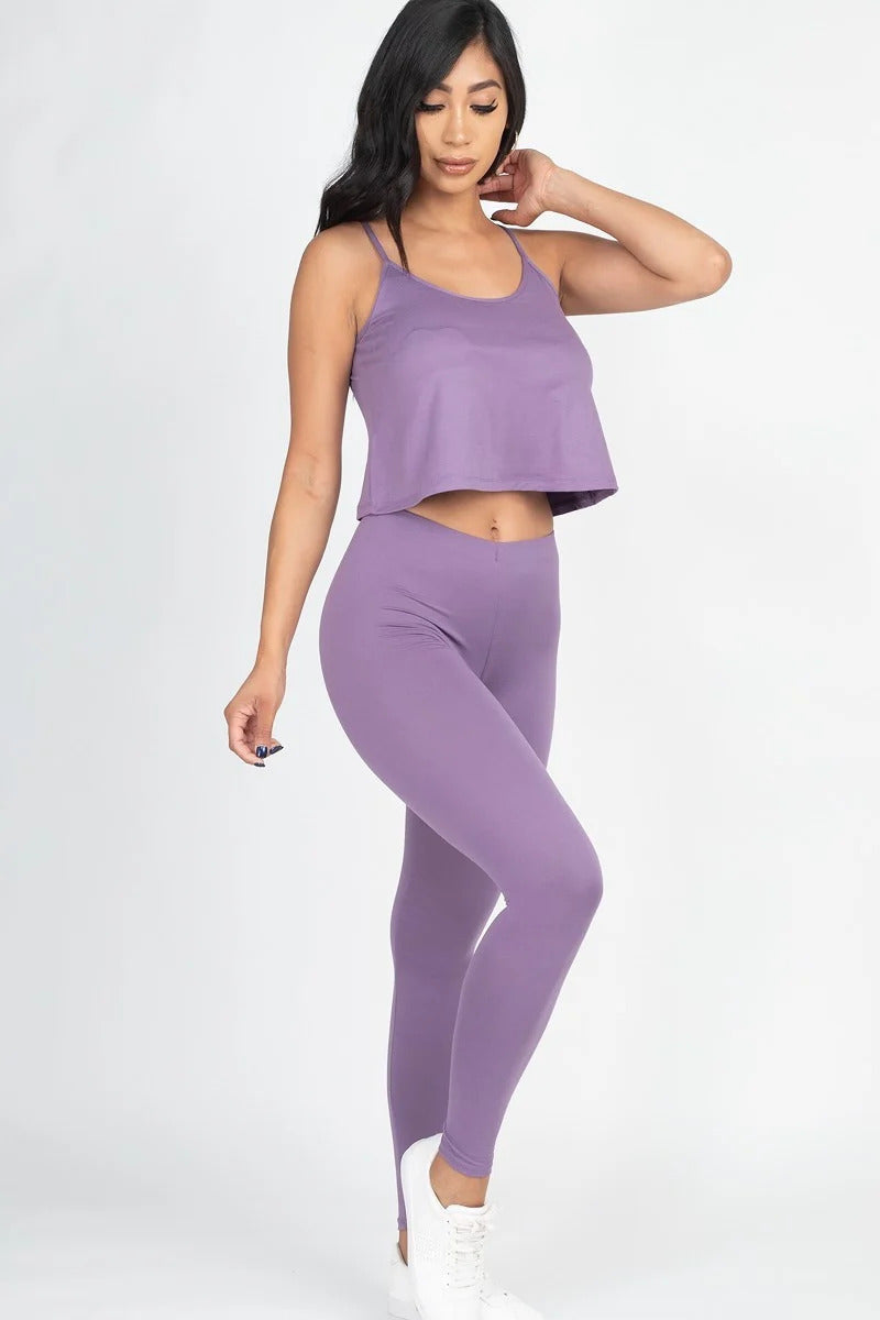 Cami Top And Leggings Set Look Up Deals