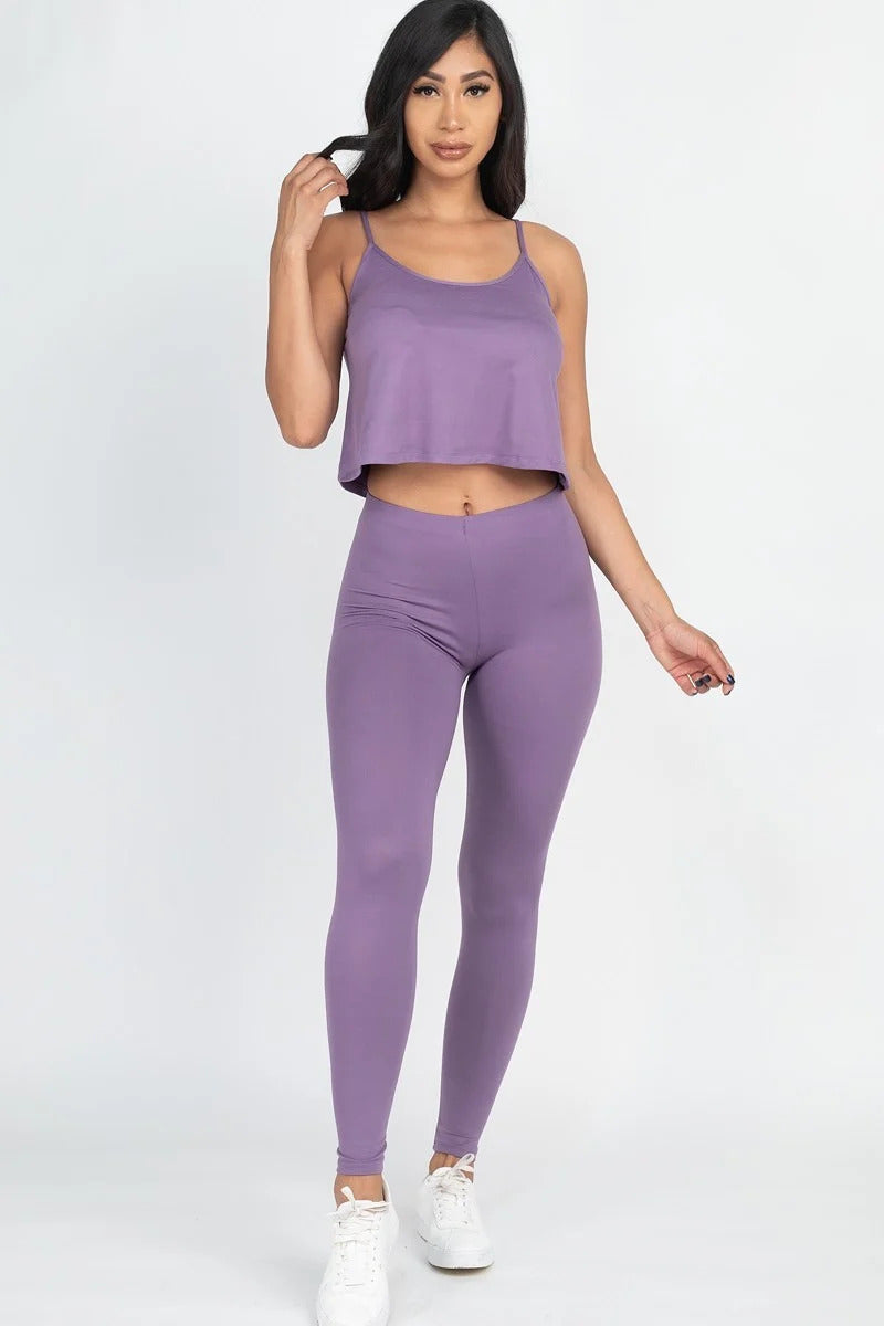 Cami Top And Leggings Set Look Up Deals