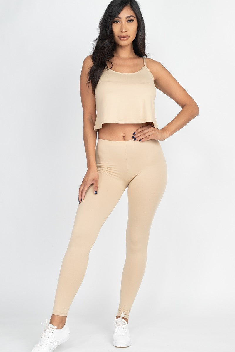 Cami Top And Leggings Set Look Up Deals