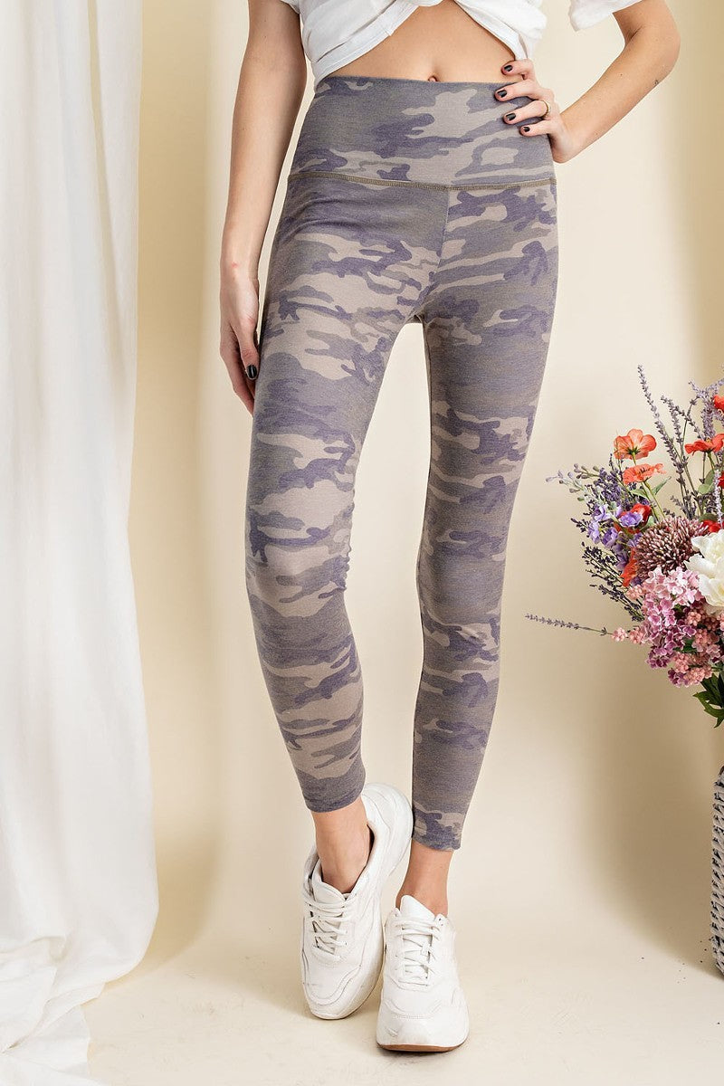 Camouflage Printed Rayon Spandex Leggings Look Up Deals