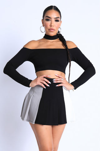 Choker Off-shoulder Top Set Look Up Deals